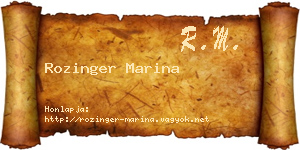 Rozinger Marina névjegykártya